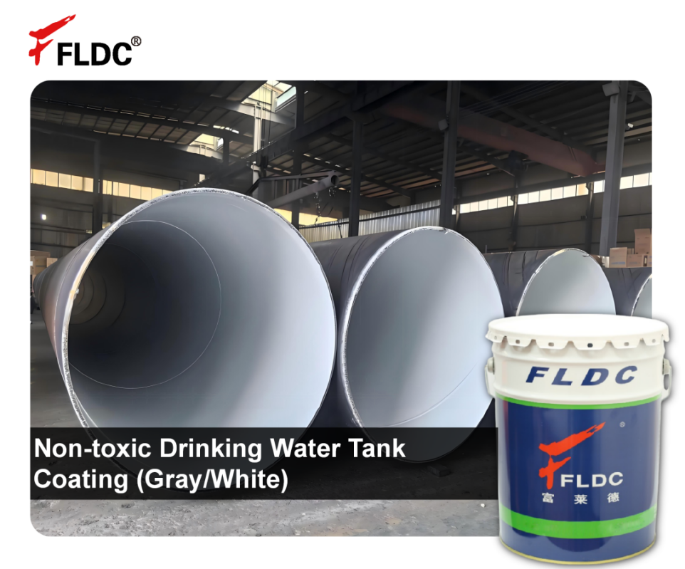 Potable Water Tank Coating, Drinking Water Safe Epoxy, FDA-Compliant Water Tank Paint, Gray/White NSF-Certified Coating